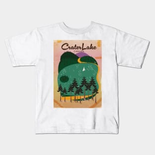 Crater Lake Canada travel poster Kids T-Shirt